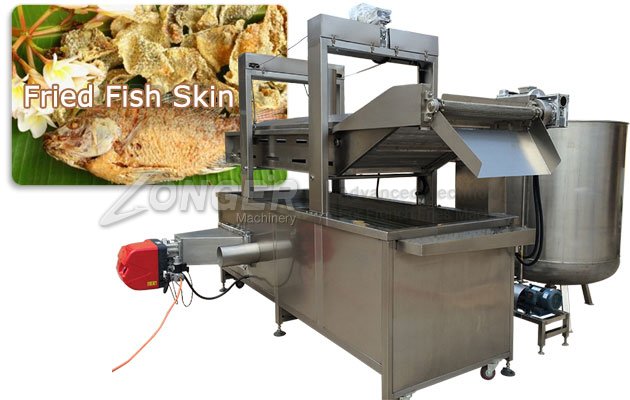 Industrial Continuous Fish Skin Fryer Machine for Sale