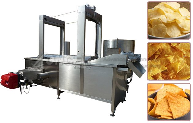 Continuous Stainless Steel Potato Chips Fryer Machine Price for Frying