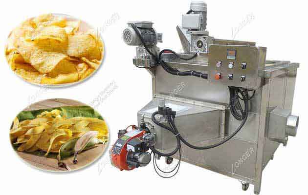 720L Automatic Potato Chips Frying Machine Gas Heating