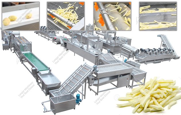 Automatic Frozen Potato French Fries Machine 500 kg/h For Business