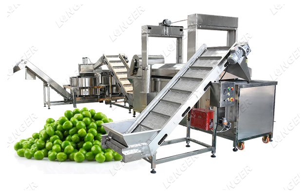 Automatic Green Peas Frying Machine 200Kg/h wih Gas Heating