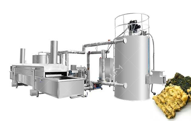 Crispy Nori Chips Frying Machine Gas Heating