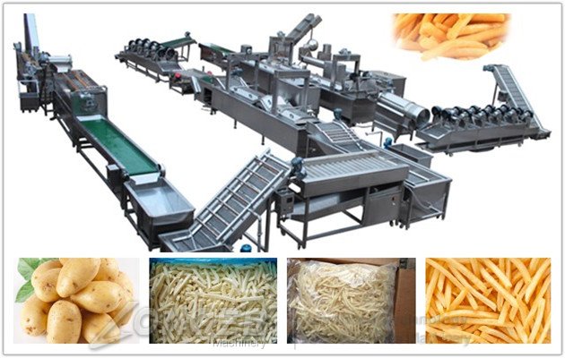 Automatic Frozen French Fries Production Line,French Fries Making Machine