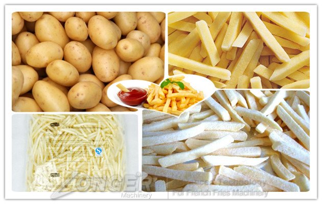 Frozen french fries manufacturing process