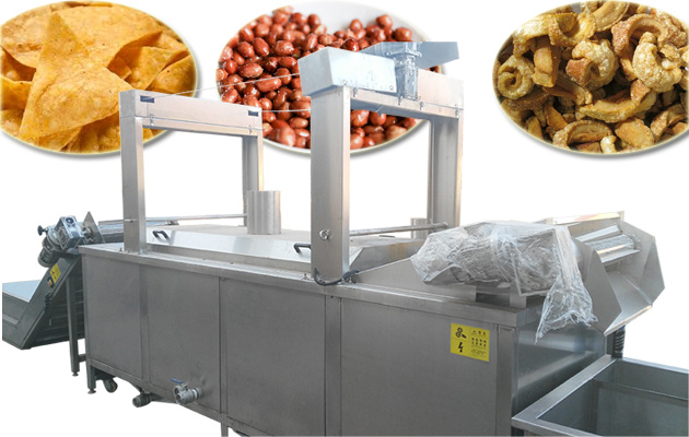 Continuous Corn Chips Frying Machine