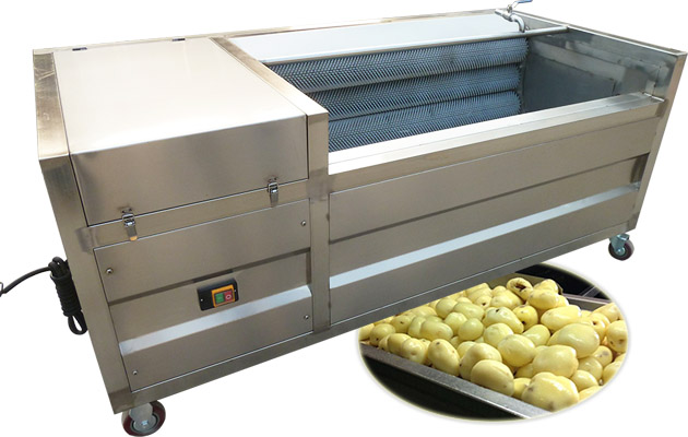 Brush potato washing and peeling machine - Potato chips machine