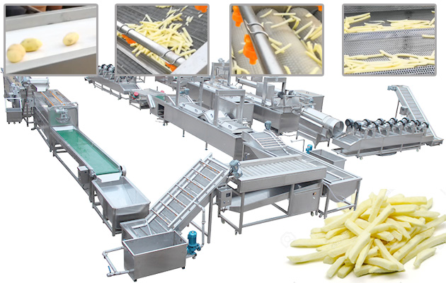 Automatic Frozen Potato French Fries Machine 500 kg/h For Business