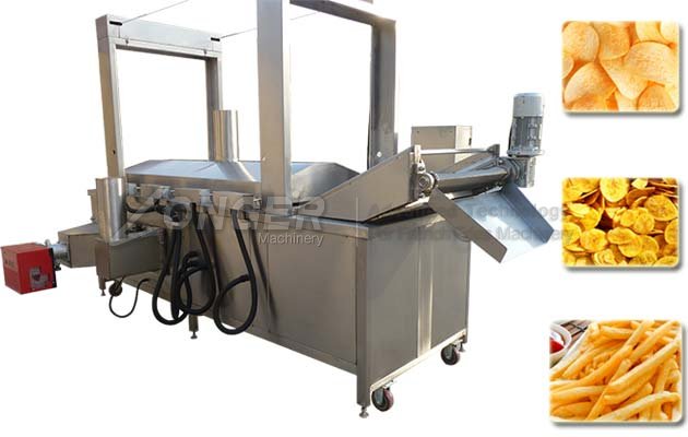 Continuous Corn Chips Fryer Machine