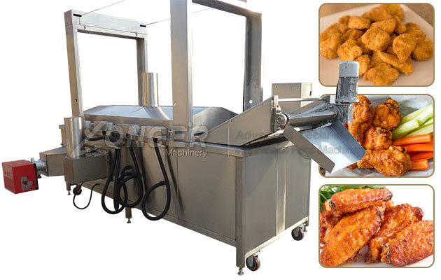 Continuous Chicken Nuggets Frying Machine