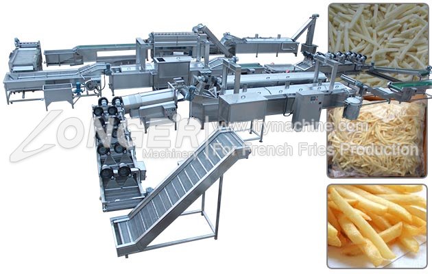 Automatic Frozen Potato French Fries Machine 500 kg/h For Business