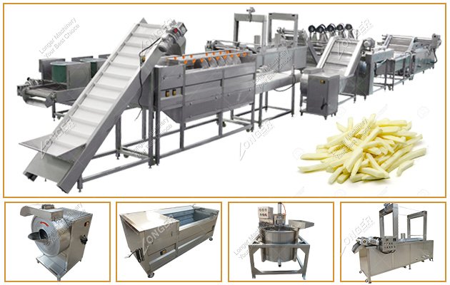 Automatic Frozen Potato French Fries Machine 500 kg/h For Business