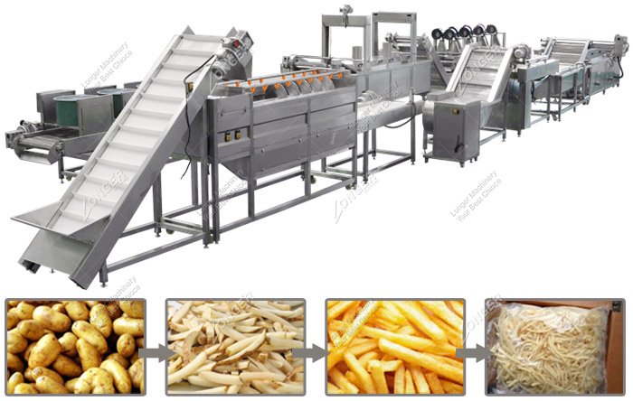Commercial Frozen French Fries Line with Different Capacity
